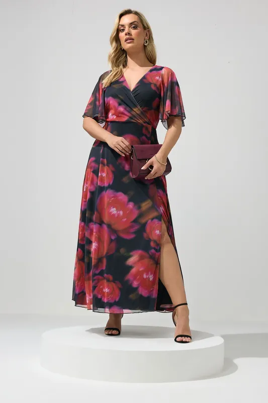 Floral Abstract Mesh Dress - Yours