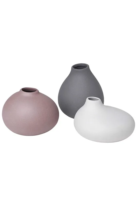 Nona Set of 3 Porcelain Vases - Bark/Micro Chip