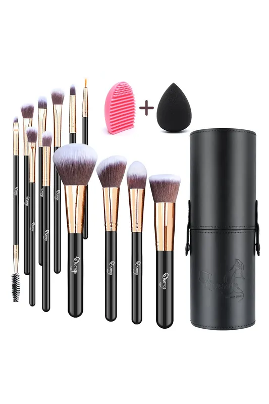 12 Pcs Professional Makeup Brush Set with Makeup Tool and Brush Egg - Living and Home