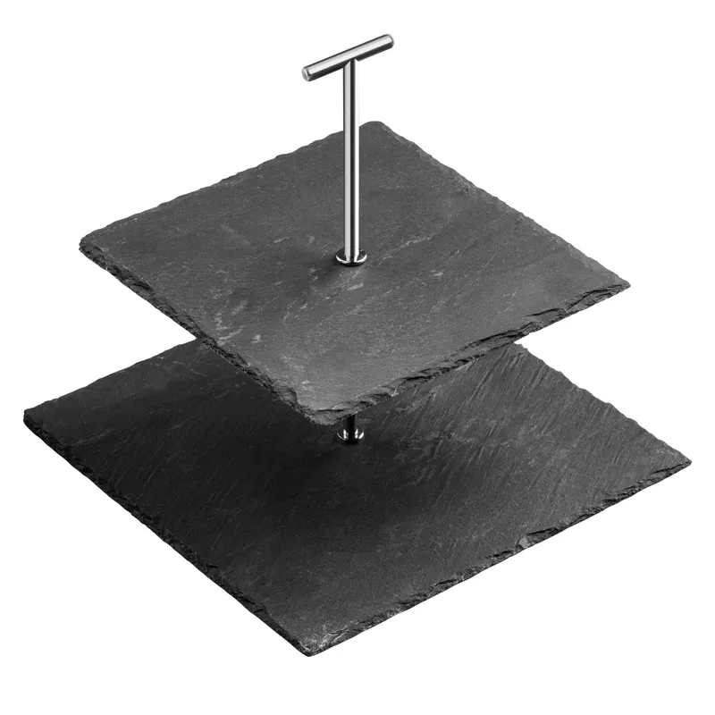 Slate 2 Tier Square Cake Stand - Orsina