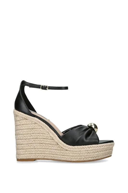 Taliya Black' Leather Sandals - STEVE MADDEN