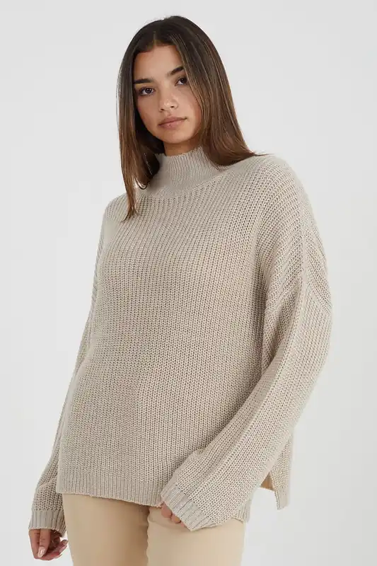 Turtle Neck Oversized Jumper - Brave Soul