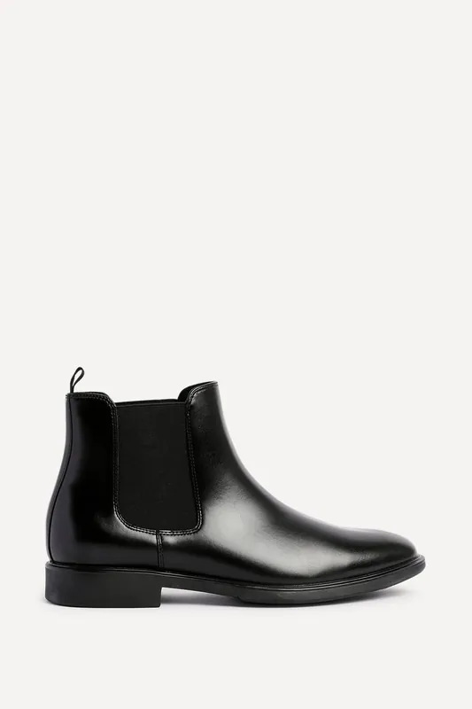 Antonio Mens Black Faux Leather Chelsea Boots - Linzi