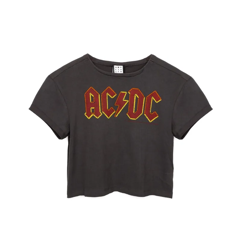 Amplified Clothing Cropped Short Sleeved T-Shirt | Womens Grey |