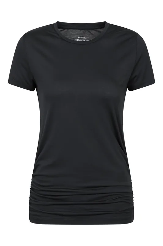 Lightweight Quick Dry Short Sleeve Active Ruched Longline T-Shirt