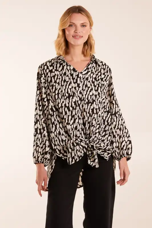 High Low Hem Blouse - Blue Vanilla