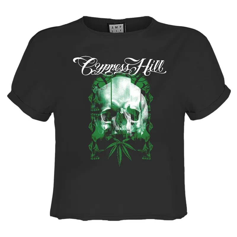 Glitched Skull Cypress Hill Crop Top - Amplified