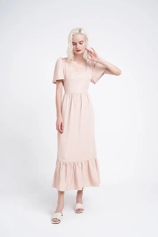Square Neck Midi Dress - Shnoo