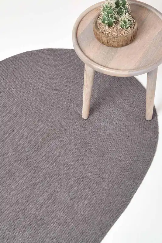 Handmade Woven Braided Oval Rug - Homescapes