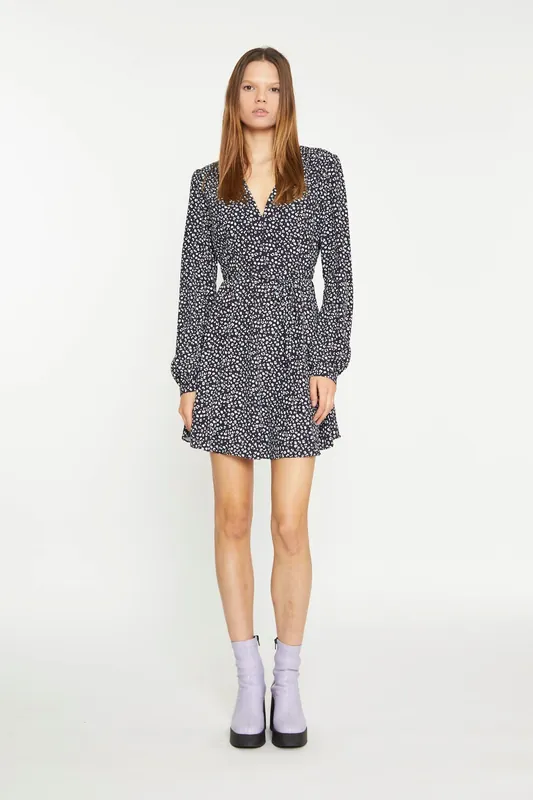 V Neck Skater Mini-Dress