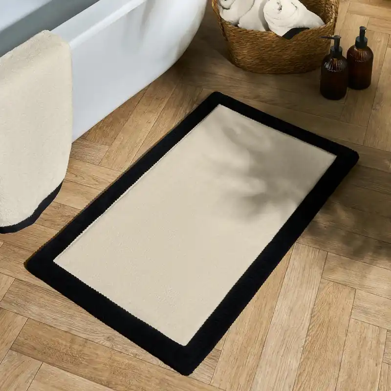 Border Trim Bath Mat Non Slip Shower Rug - OHS