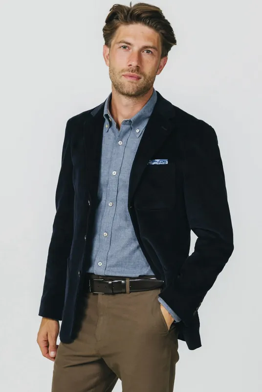 Navy Corduroy Casual Jacket - Dobell