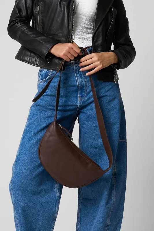 Brown Leather Crossbody Bag - Barneys Originals