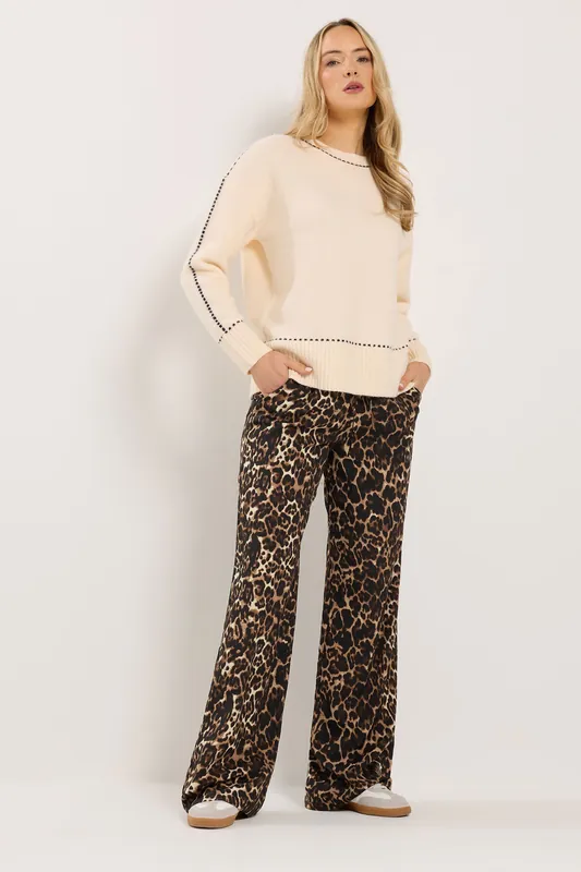 Tall Leopard Wide Leg Trousers - Long Tall Sally
