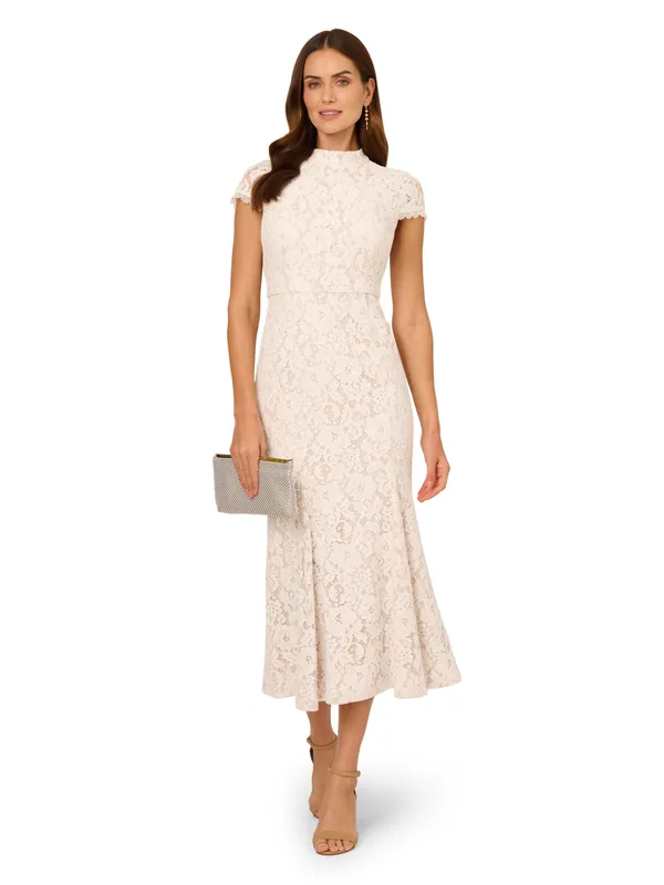 Ankle Length Lace Dress - Adrianna Papell