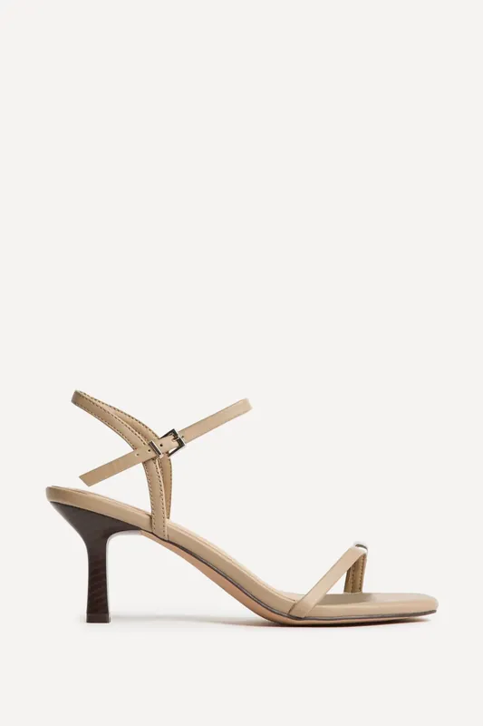 Amira Taupe Heeled Sandals - Linzi