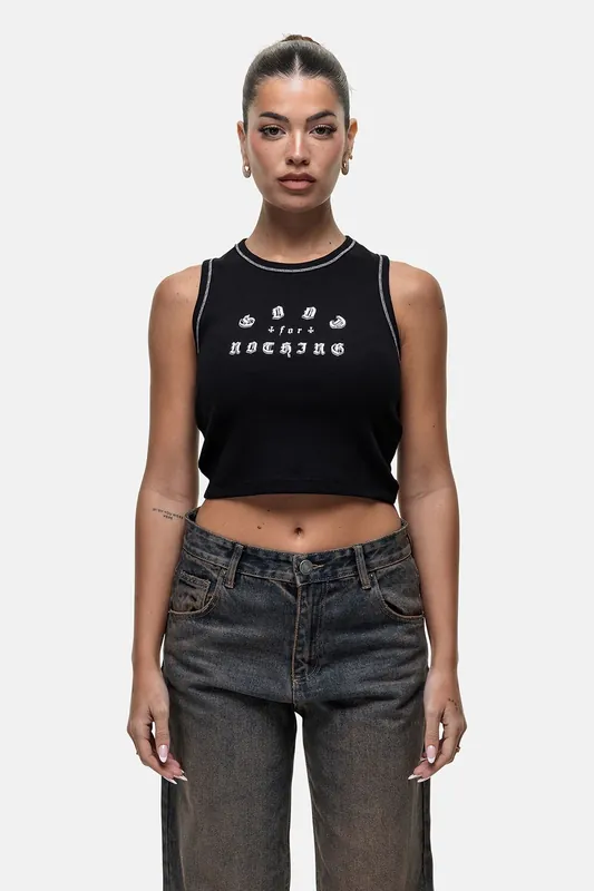 Vintage Cropped Vest Top - Good For Nothing