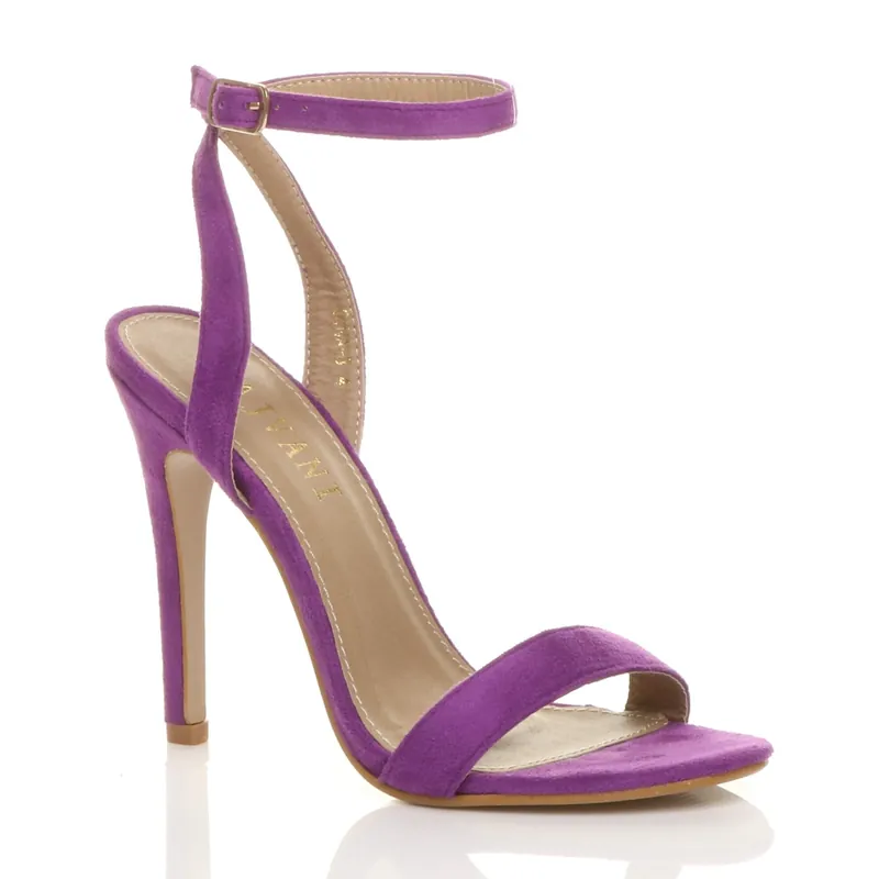 High Heel Ankle Strap Barely There Sandals - AJVANI
