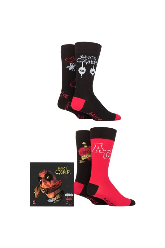Alice Cooper 4 Pair Exclusive to Gift Boxed Cotton Socks - SOCKSHOP