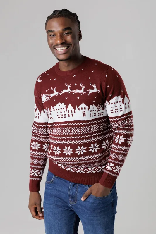 Festive Jacquard Crew Neck Jumper - Tokyo Laundry