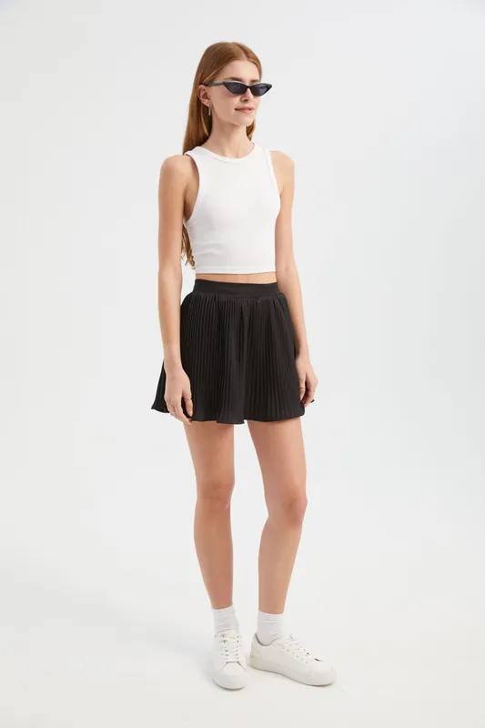 High Waist Pleated Mini Skirt - Hiccup