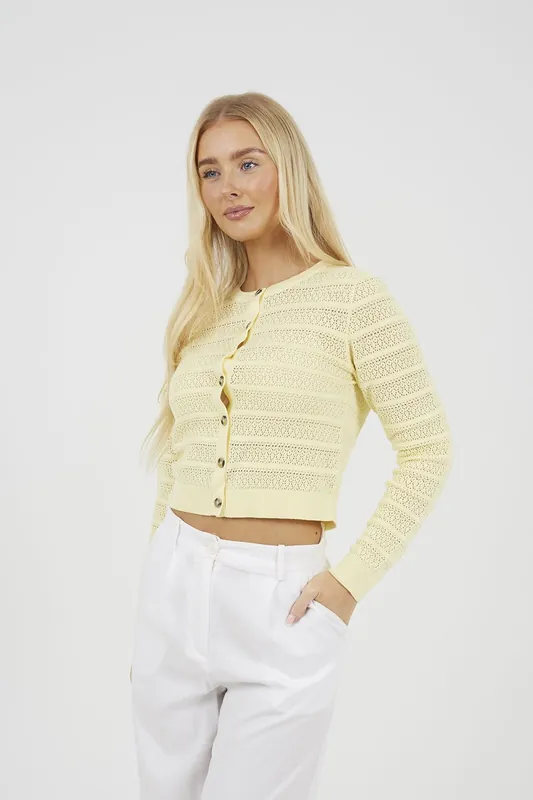 Stitch Detail Crew Neck Cardigan - Brave Soul