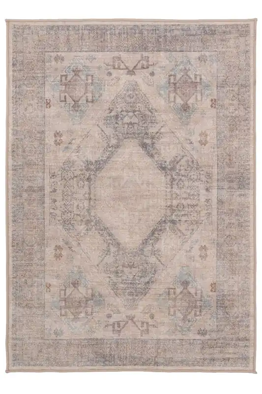 Machine Washable Natural Jute Blend Traditional Beige Area Rug - Kukoon