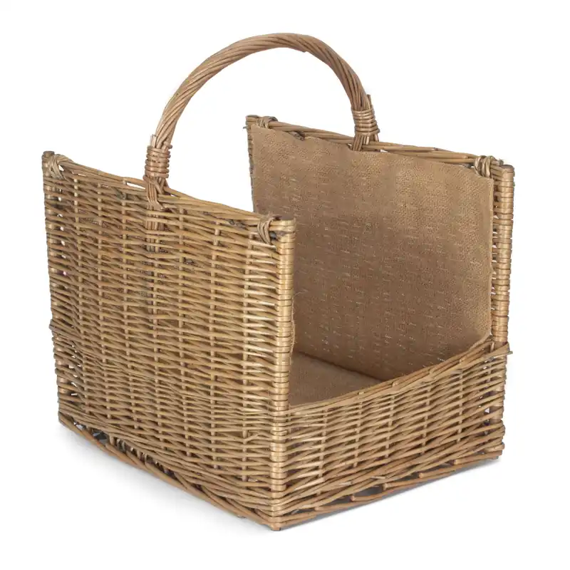 Wicker Antique Wash Open End Basket - Red Hamper