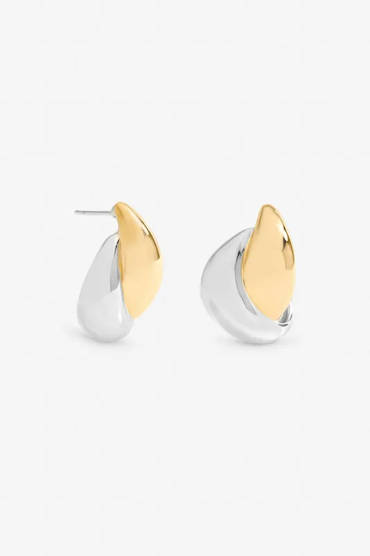Two Tone Statement Earrings - Jon Richard