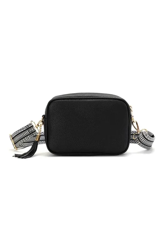 Small Tassel Crossbody Bag Canvas Stap - Kitise