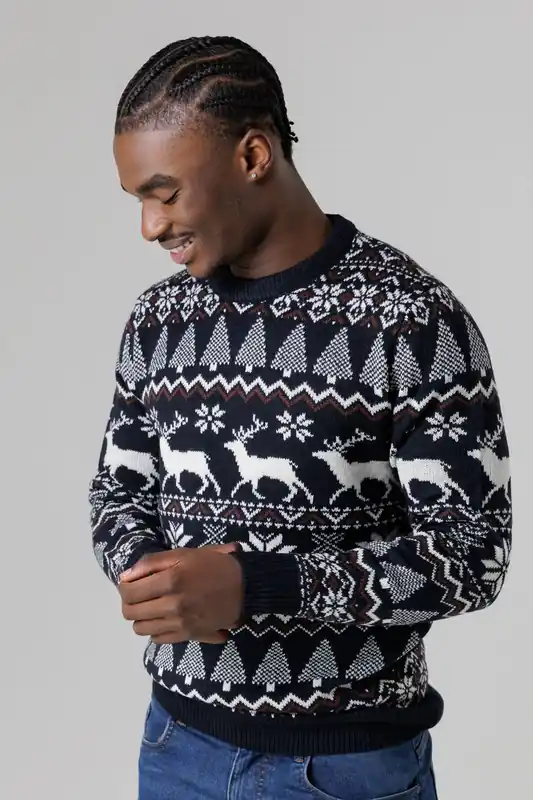 Festive Jacquard Crew Neck Jumper - Tokyo Laundry