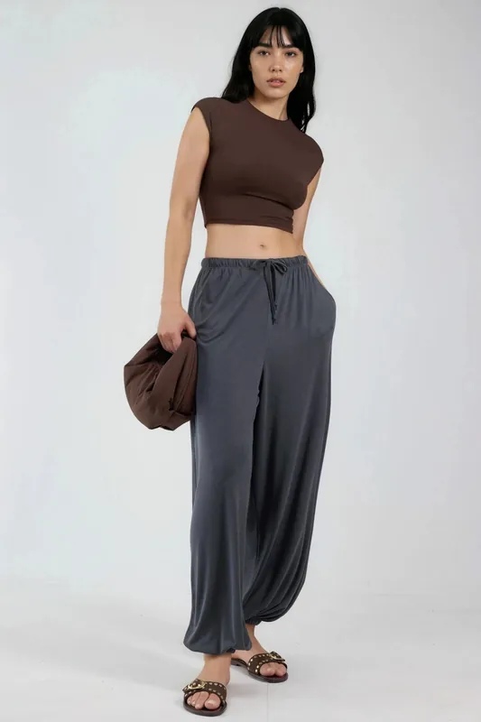 Women's Long Elastic Waist Jogger Pants - Busem