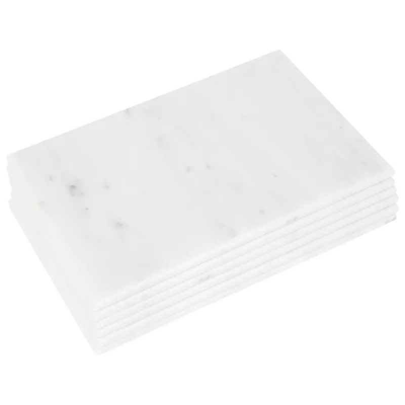 6x Rectangle Marble Placemats - 40cm x 30cm Non-Slip Worktop