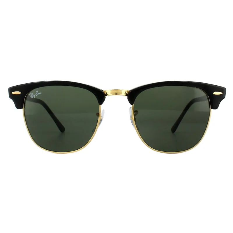 Round Black Green Clubmaster 3016 Sunglasses - Ray-Ban