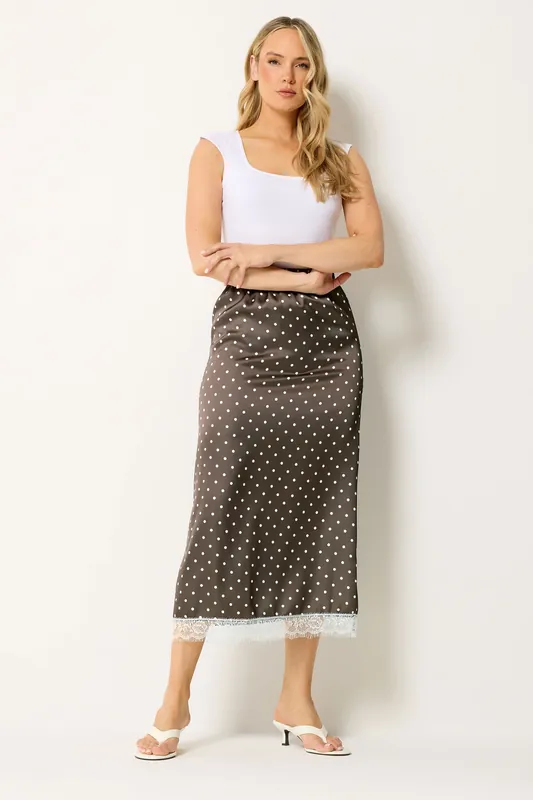 Tall Polka Dot Lace Maxi Skirt - Long Tall Sally
