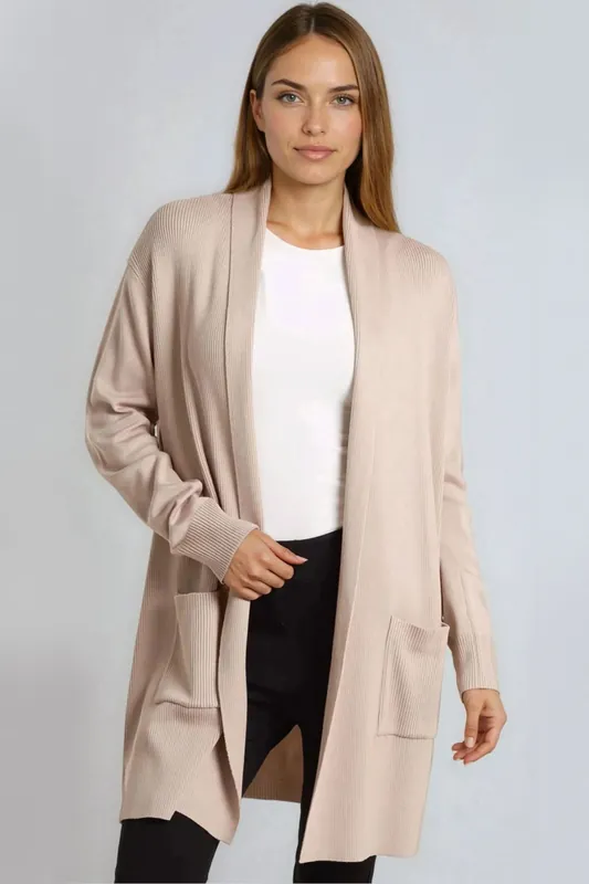 Ribbed Cardigan With Pockets - Aftershock London