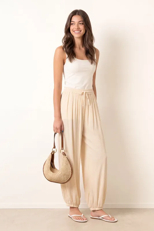 Stone Balloon Trousers - Blue Vanilla