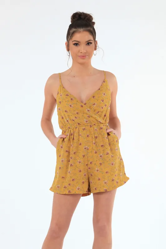 Strappy Floral Playsuit - DOUBLE SECOND