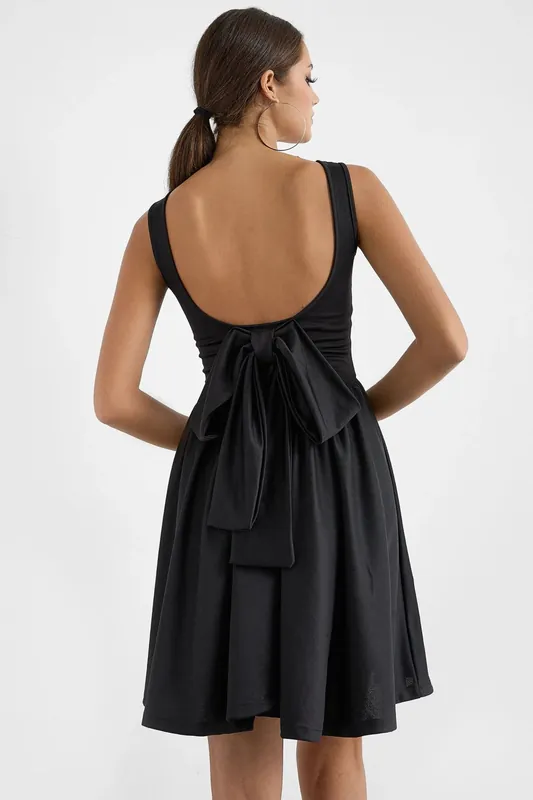 Open Back Bow Mini Dress - Hiccup