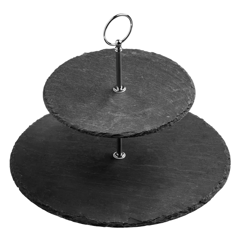 Slate 2 Tier Round Cake Stand - Orsina