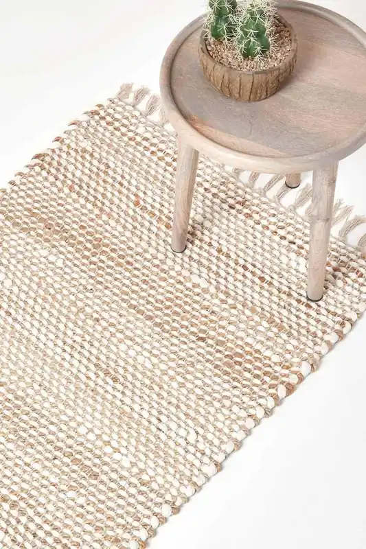 Horizon Neutral Hemp Chindi Hall Runner, 66 x 200 cm - Homescapes