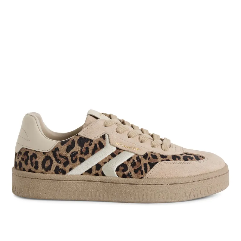 Tamaris Leapord Suede Leather Fashion Lace Up Sneakers - Infinity Leather