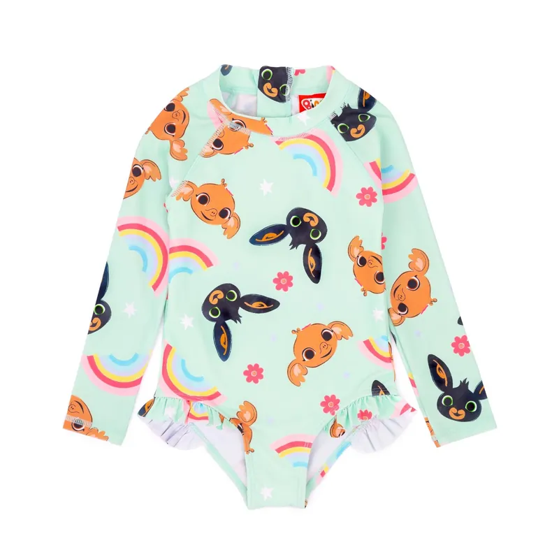 Bing Bunny 1 Piece Swimming Costume | Girls Light Blue | Official