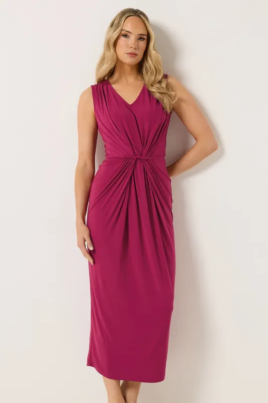 Tall Gathered Front Midi Dress - Long Tall Sally