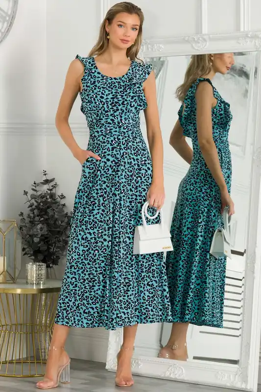 PIA FRILL SHOULDER MAXI DRESS - Jolie Moi