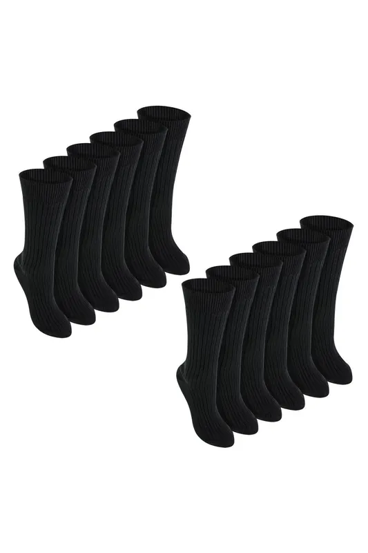 12 Pack & 100% Cotton Soft Breathable Loose Top Socks - Sock Snob