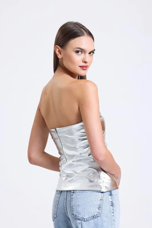 Strapless Metallic Top - Hiccup