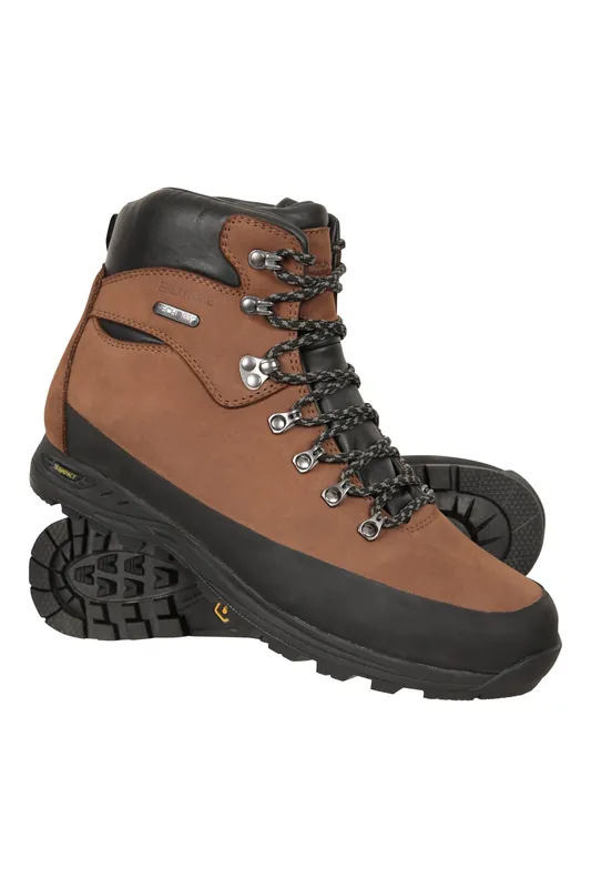 Quest' Waterproof Breathable Comfy Nubuck Leather Walking Boots - Mountain Warehouse