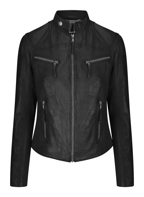 Real Leather Vintage Slim Fit Biker Jacket - TruClothing