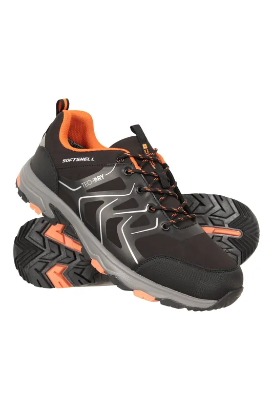Shadow' Waterproof Cushioned Non Slip Lace Up Softshell Hiking Shoes - Mountain Warehouse
